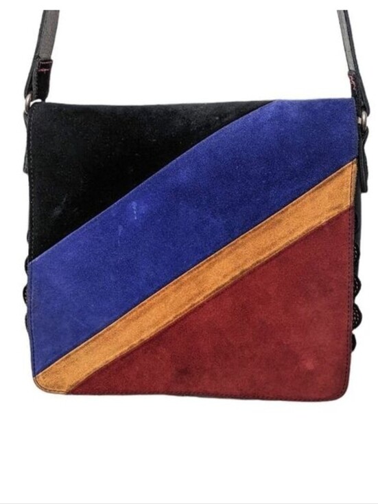 Patricia Nash Handbags - PATRICIA NASH Luca Suede Colorblock Crossbody Shoulder Bag